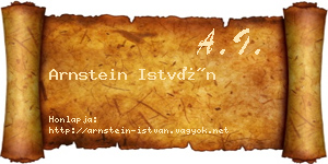 Arnstein István névjegykártya